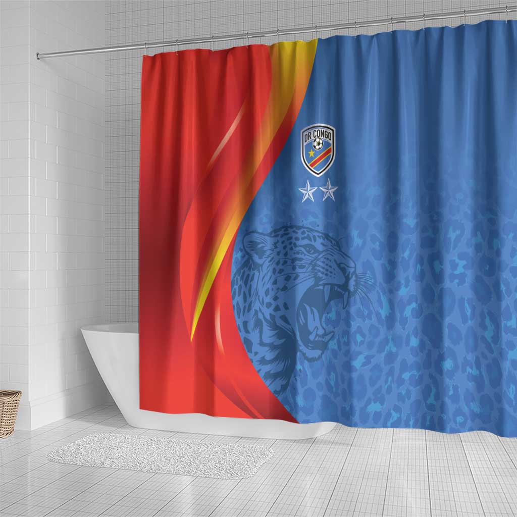 DR Congo Football 2026 Shower Curtain Les Leopards - Glory Upon Glory - African Pride