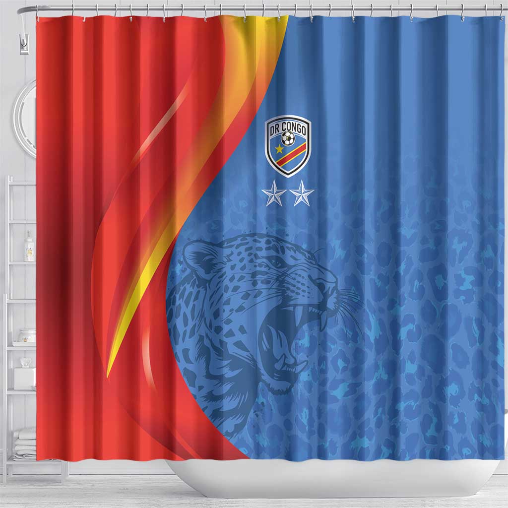 DR Congo Football 2026 Shower Curtain Les Leopards - Glory Upon Glory - African Pride