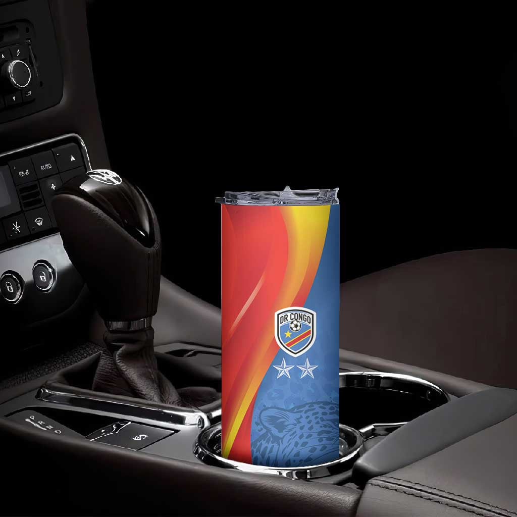 DR Congo Football 2026 Custom Skinny Tumbler Les Leopards - Glory Upon Glory - African Pride