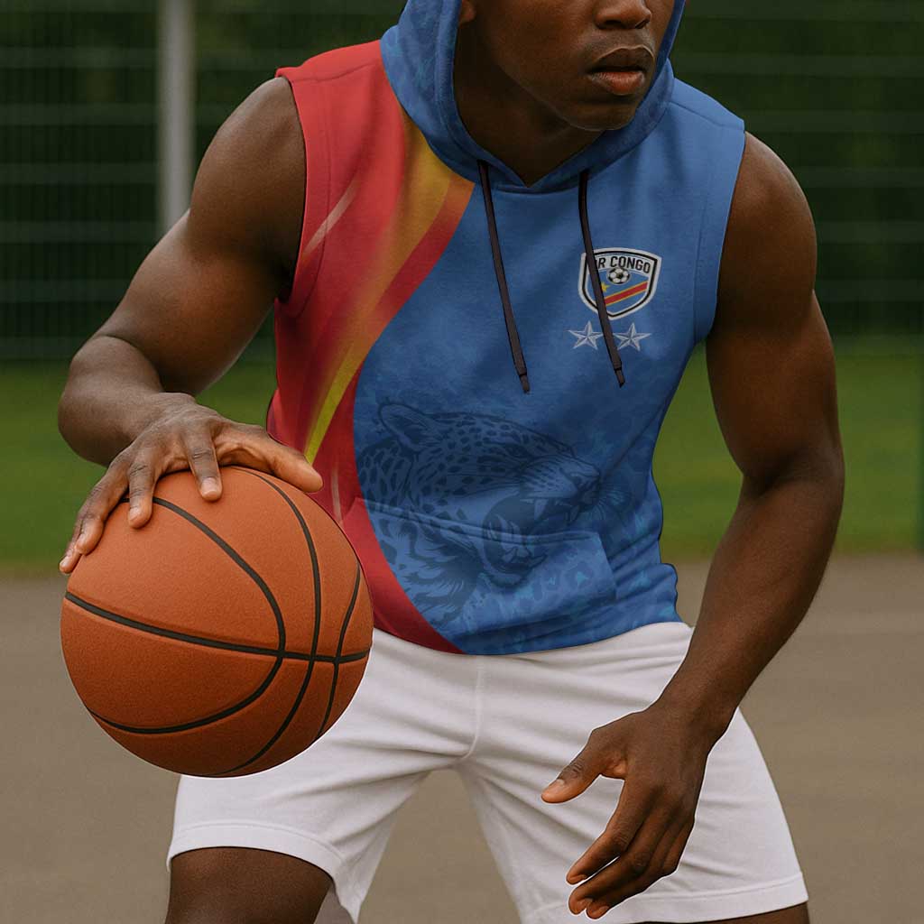 DR Congo Football 2026 Custom Sleeveless Hoodie Les Leopards - Glory Upon Glory - African Pride