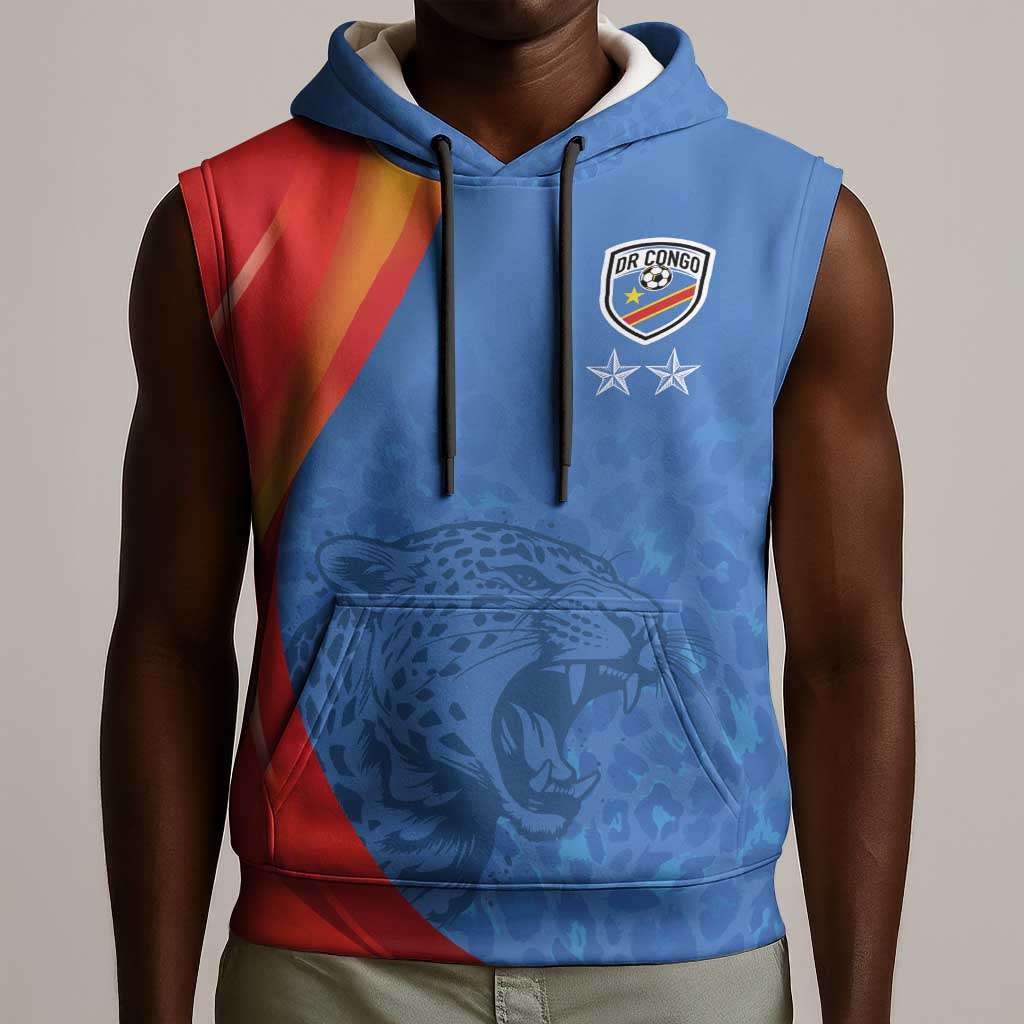 DR Congo Football 2026 Custom Sleeveless Hoodie Les Leopards - Glory Upon Glory - African Pride