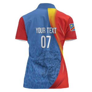 DR Congo Football 2026 Custom Women Polo Shirt Les Leopards - Glory Upon Glory LT7