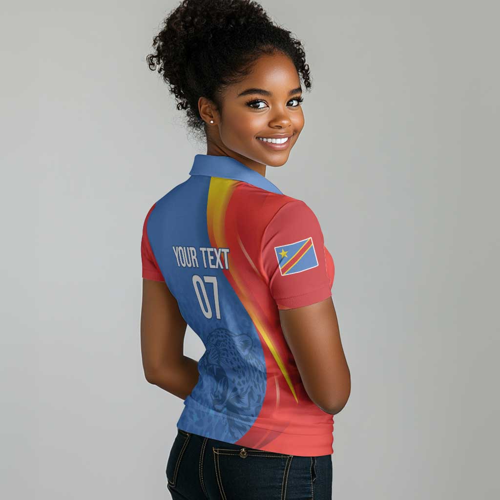 DR Congo Football 2026 Custom Women Polo Shirt Les Leopards - Glory Upon Glory LT7