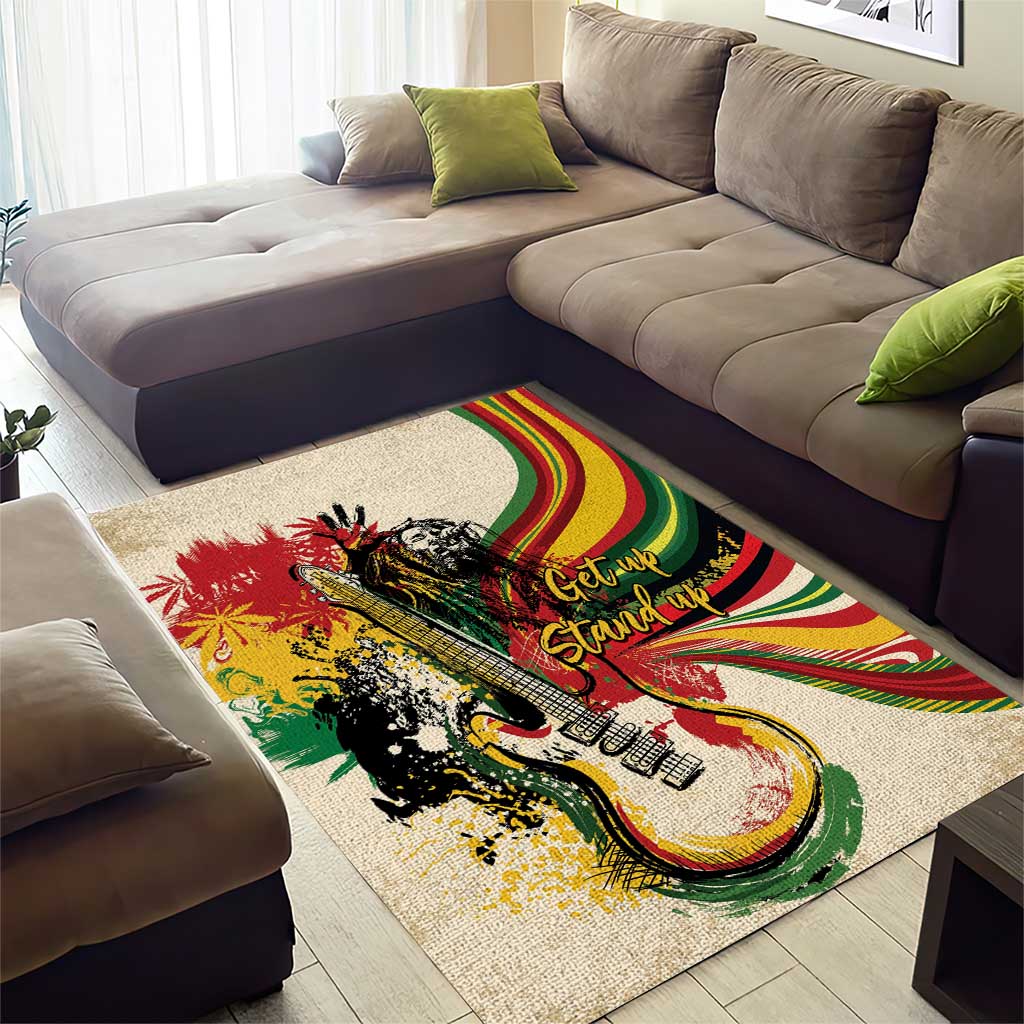 Reggae Soul B.Marley Grungy Area Rug Get Up Stand Up - African Pride
