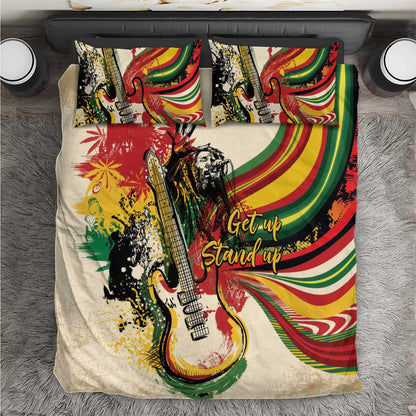Reggae Soul B.Marley Grungy Bedding Set Get Up Stand Up - African Pride