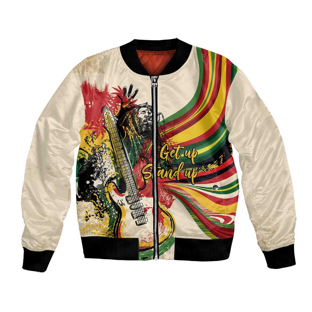 Reggae Soul B.Marley Grungy Bomber Jacket Get Up Stand Up - African Pride