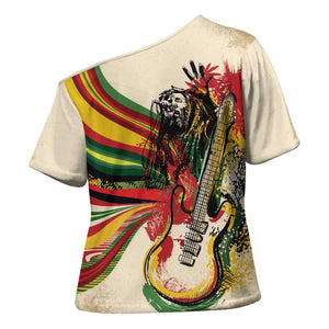Reggae Soul B.Marley Grungy Cross Shoulder Shirt Get Up Stand Up - African Pride