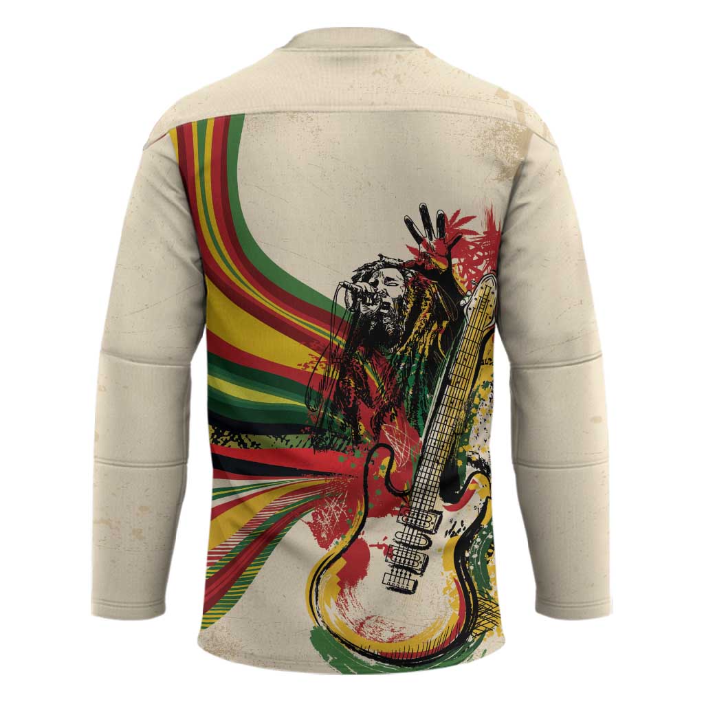Reggae Soul B.Marley Grungy Hockey Jersey Get Up Stand Up - African Pride