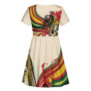 Reggae Soul B.Marley Grungy Kid Short Sleeve Dress Get Up Stand Up - African Pride