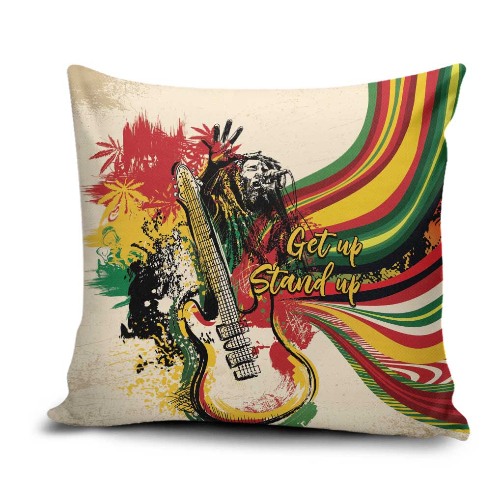 Reggae Soul B.Marley Grungy Pillow Cover Get Up Stand Up - African Pride