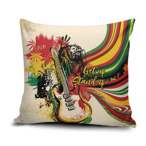 Reggae Soul B.Marley Grungy Pillow Cover Get Up Stand Up - African Pride