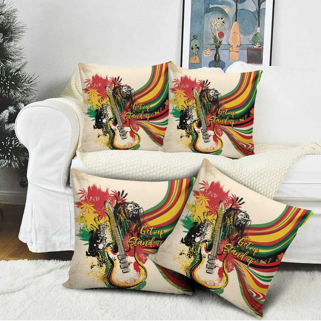Reggae Soul B.Marley Grungy Pillow Cover Get Up Stand Up - African Pride