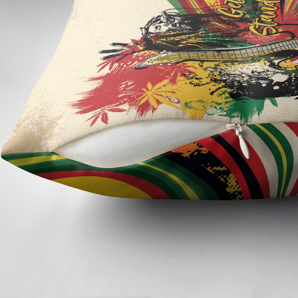 Reggae Soul B.Marley Grungy Pillow Cover Get Up Stand Up - African Pride