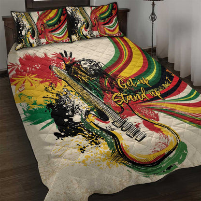 Reggae Soul B.Marley Grungy Quilt Bed Set Get Up Stand Up - African Pride