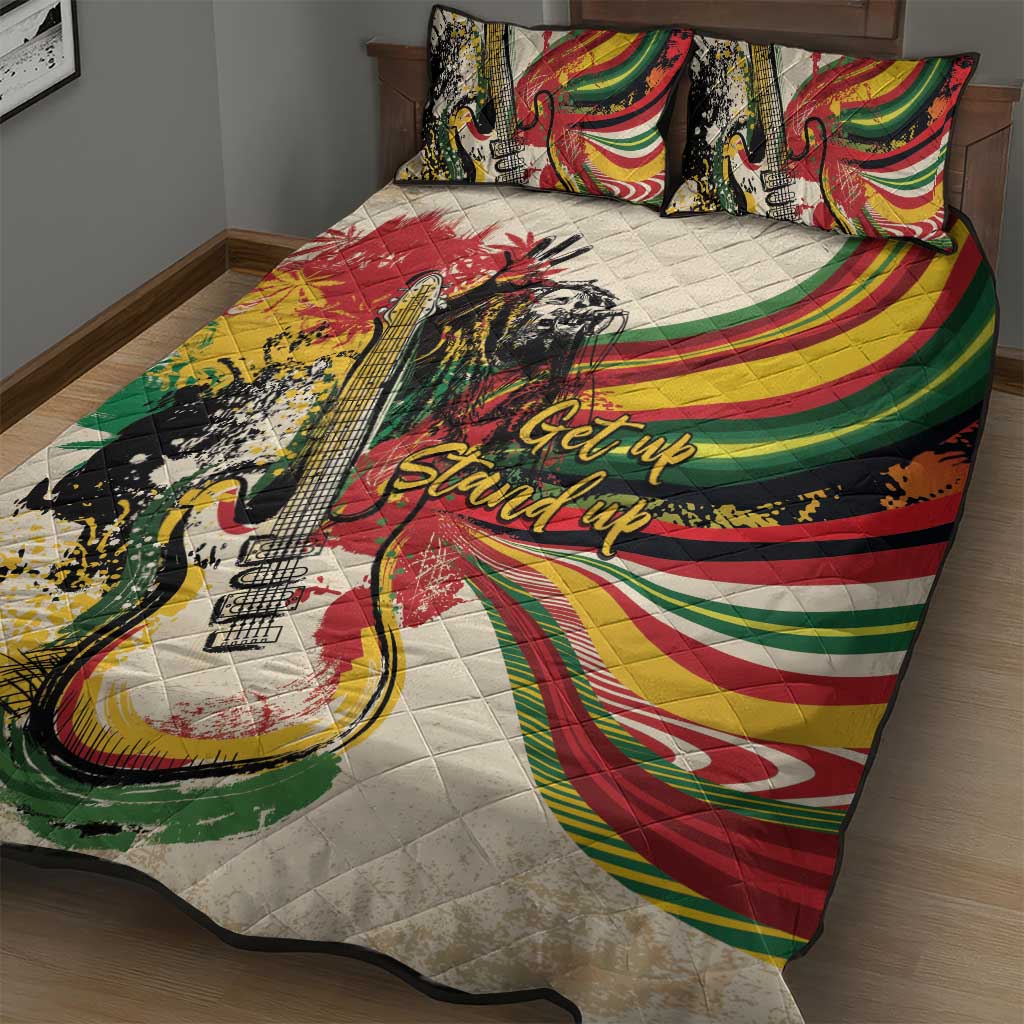 Reggae Soul B.Marley Grungy Quilt Bed Set Get Up Stand Up - African Pride
