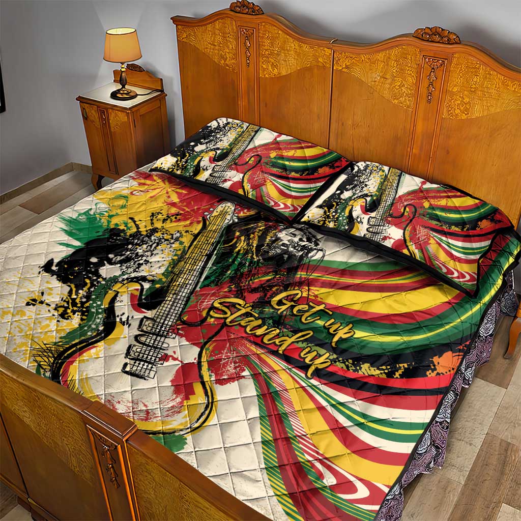 Reggae Soul B.Marley Grungy Quilt Bed Set Get Up Stand Up - African Pride