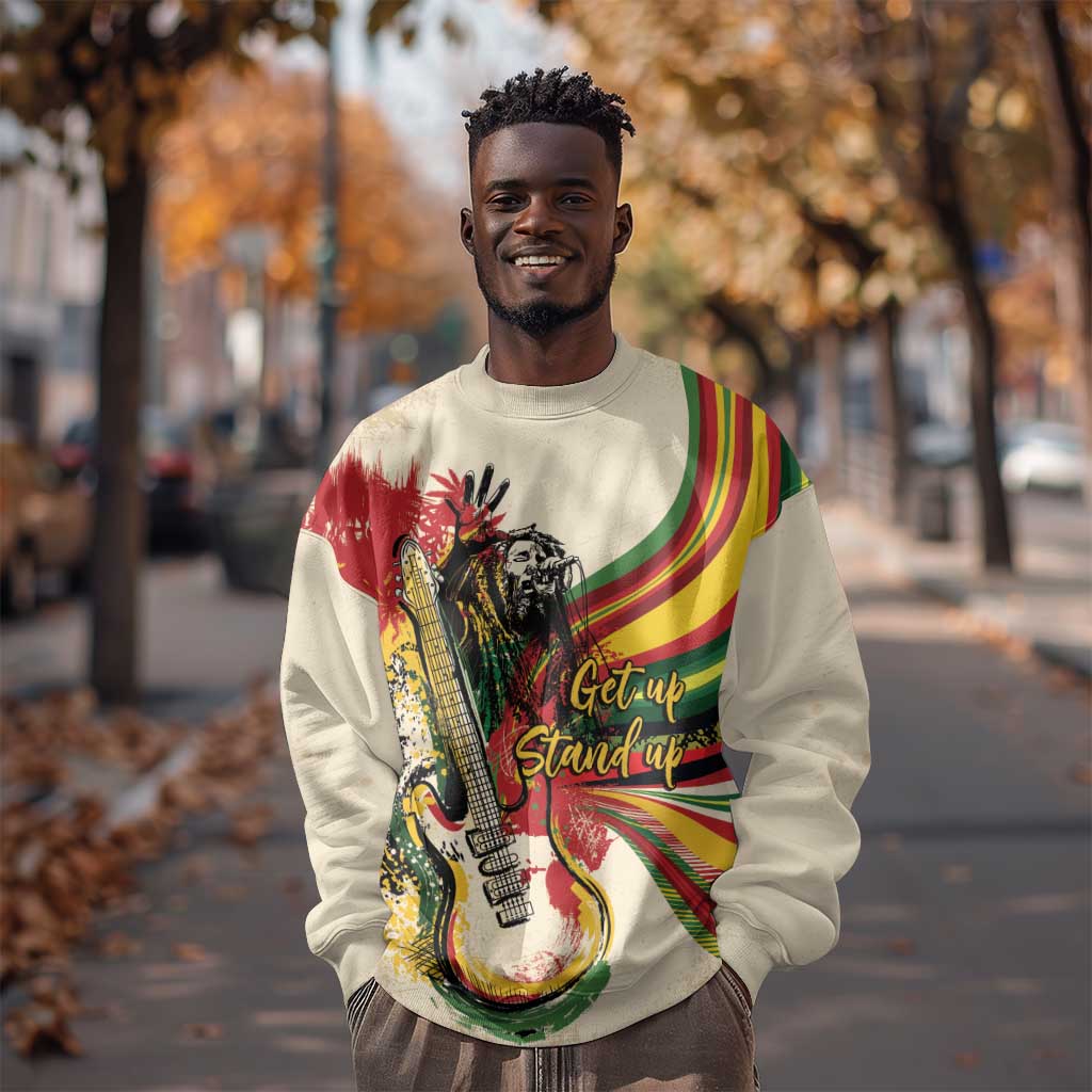 Reggae Soul B.Marley Grungy Sweatshirt Get Up Stand Up - African Pride