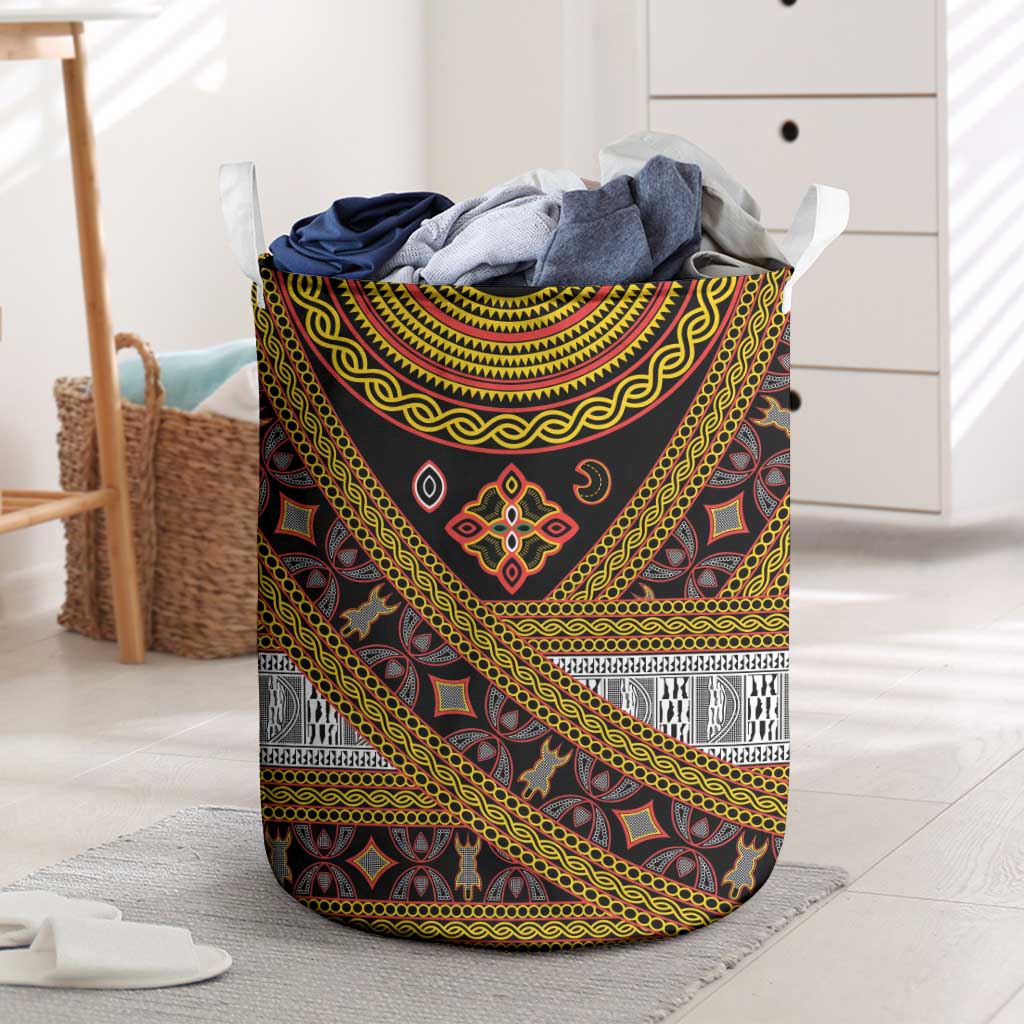 Cameroon Bamenda Toghu Inspired Laundry Basket Classic Motifs