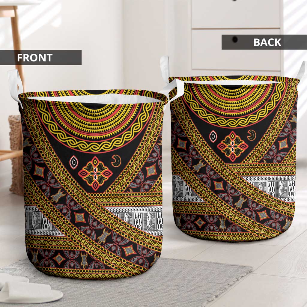 Cameroon Bamenda Toghu Inspired Laundry Basket Classic Motifs