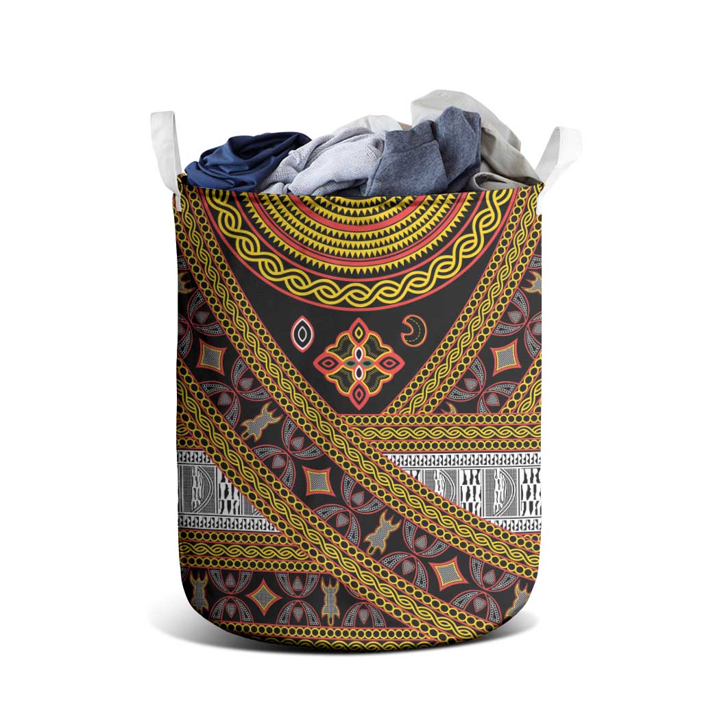 Cameroon Bamenda Toghu Inspired Laundry Basket Classic Motifs