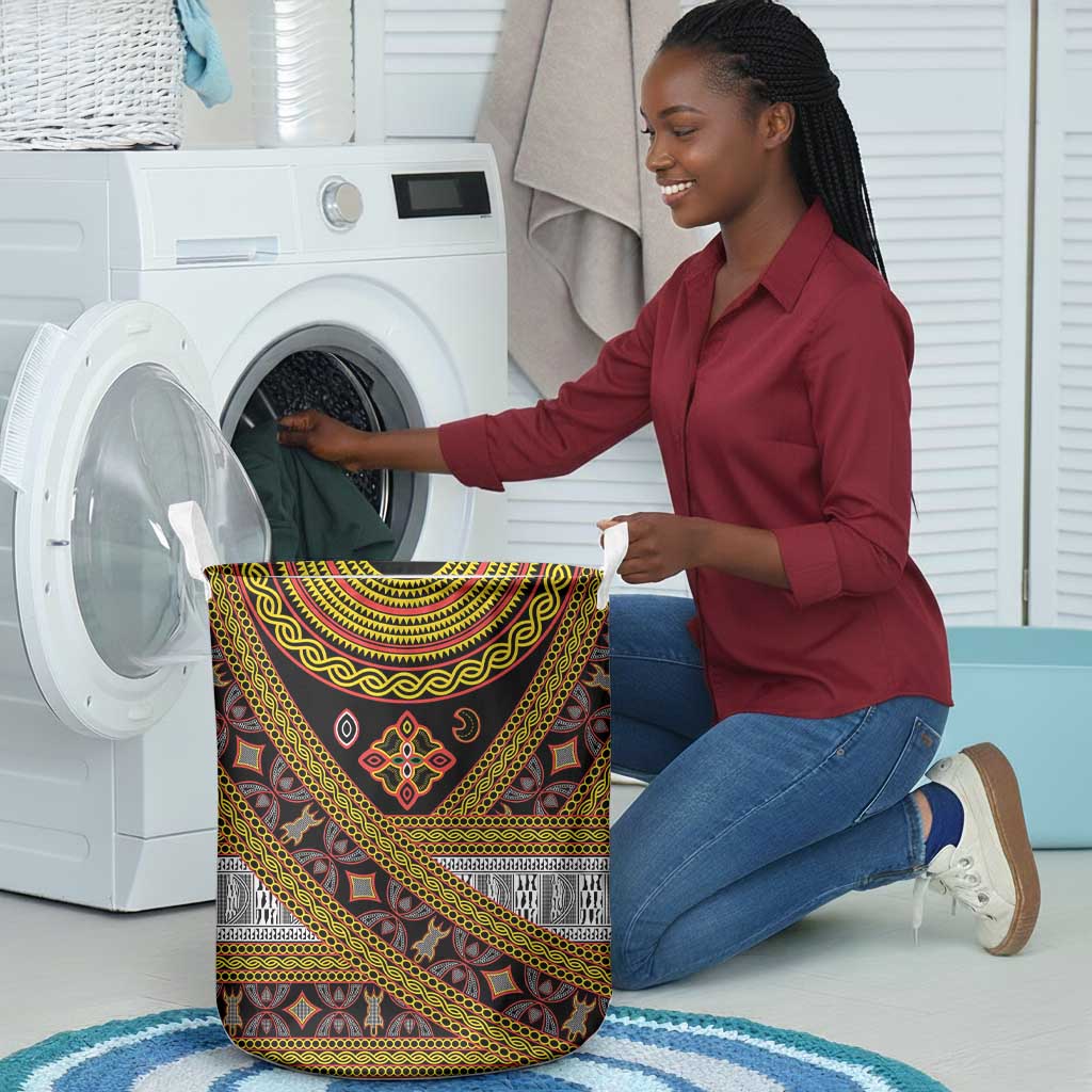 Cameroon Bamenda Toghu Inspired Laundry Basket Classic Motifs