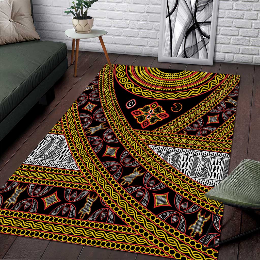 Cameroon Bamenda Toghu Inspired Area Rug Classic Motifs