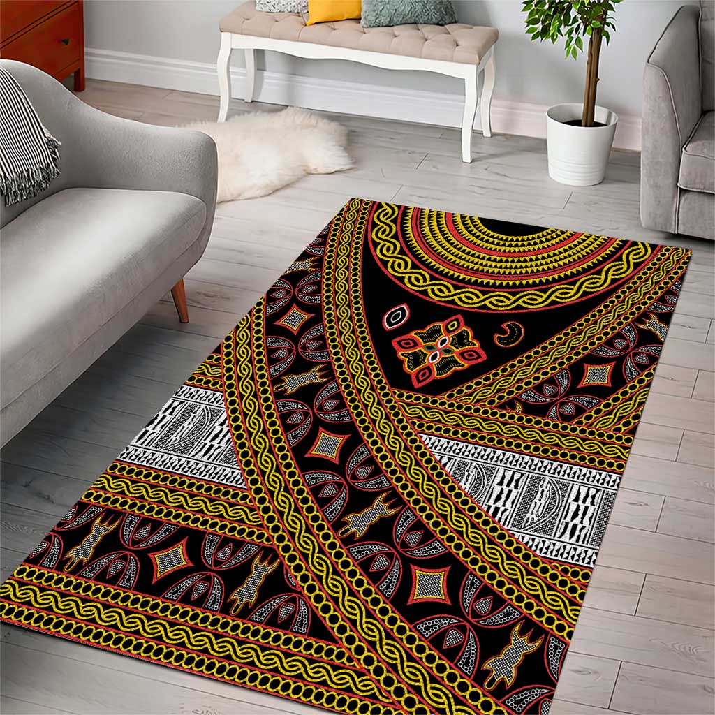 Cameroon Bamenda Toghu Inspired Area Rug Classic Motifs