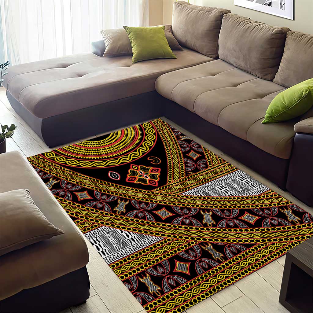 Cameroon Bamenda Toghu Inspired Area Rug Classic Motifs