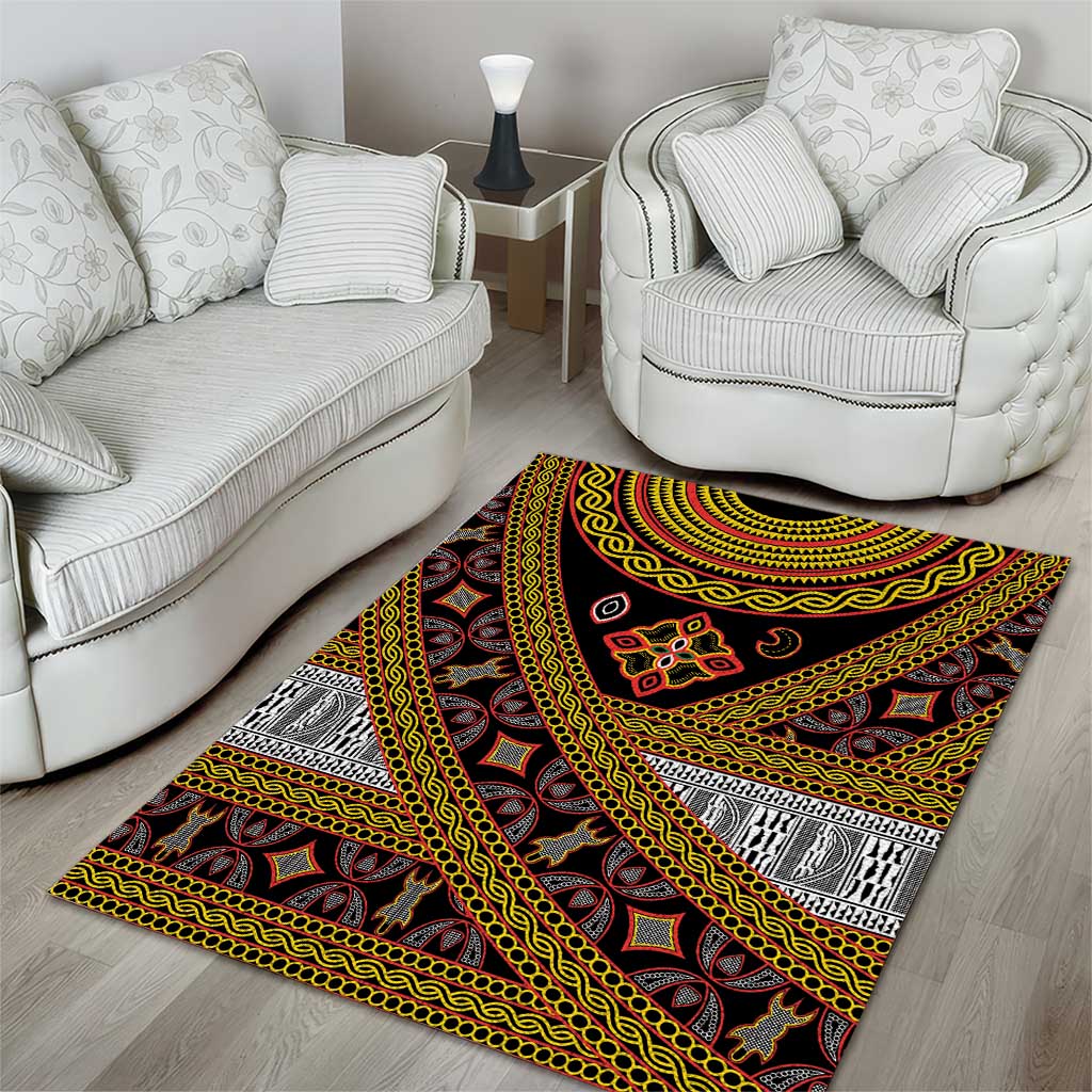 Cameroon Bamenda Toghu Inspired Area Rug Classic Motifs