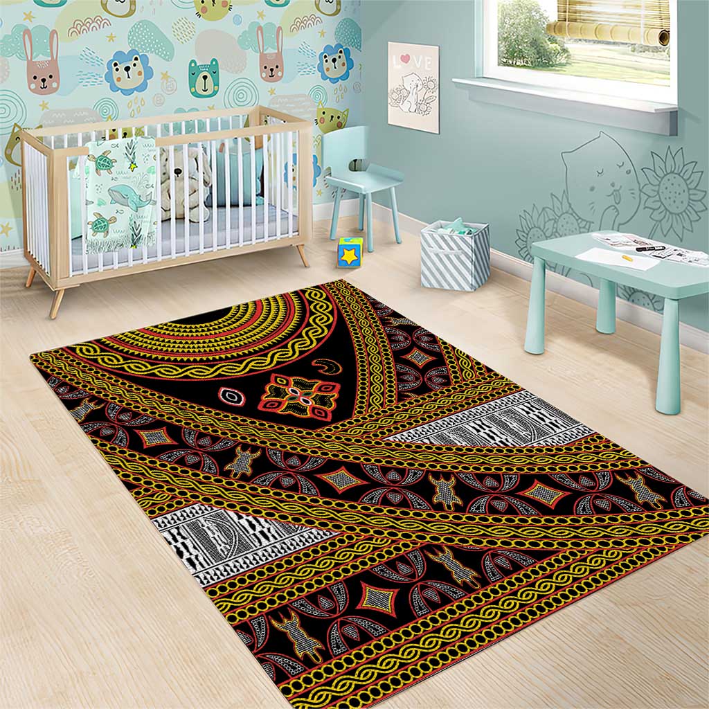 Cameroon Bamenda Toghu Inspired Area Rug Classic Motifs