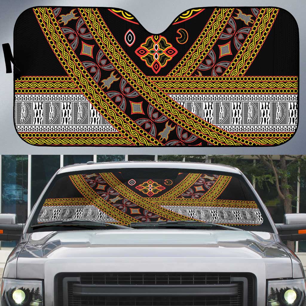Cameroon Bamenda Toghu Inspired Auto Sun Shade Classic Motifs