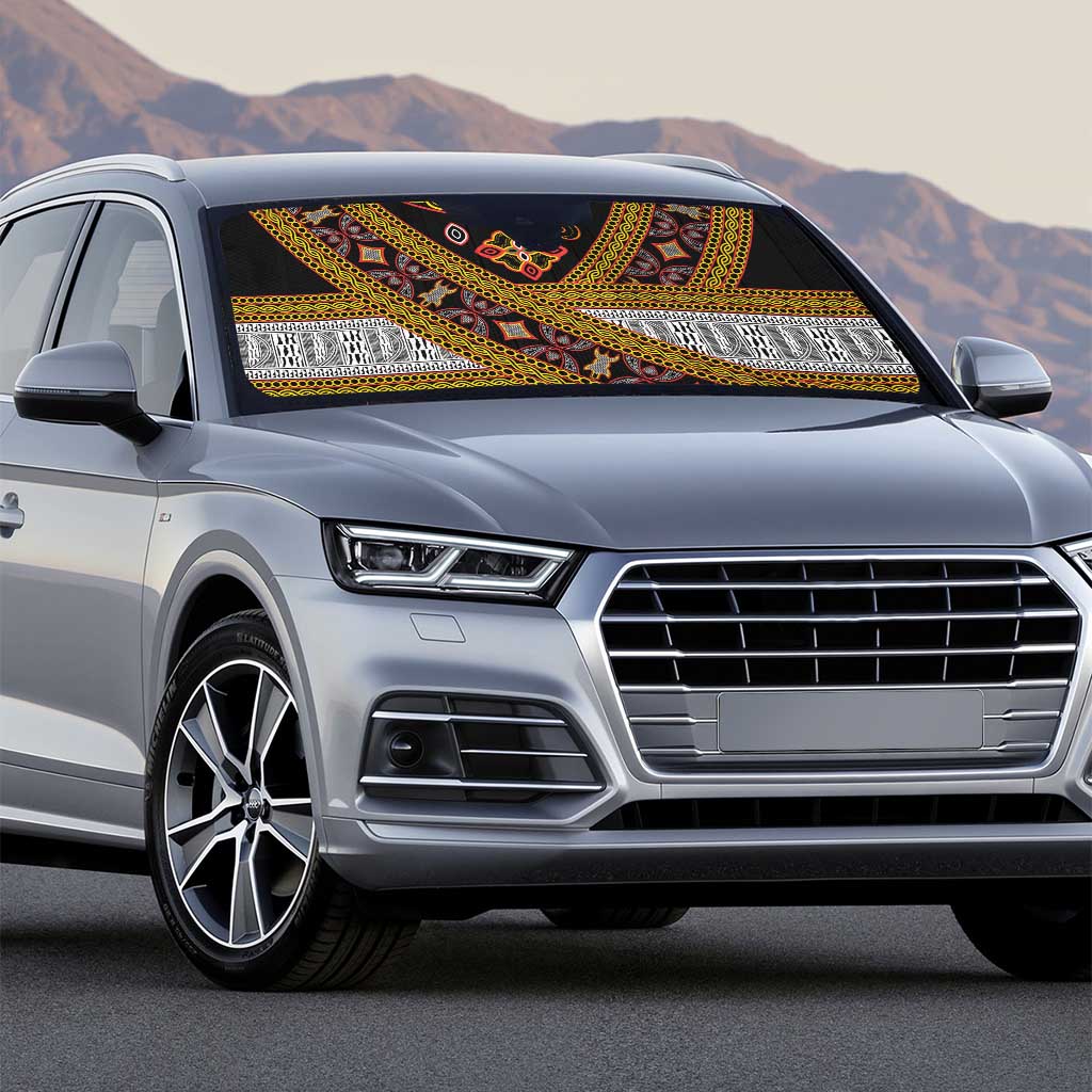 Cameroon Bamenda Toghu Inspired Auto Sun Shade Classic Motifs