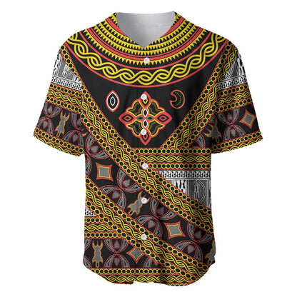 Cameroon Bamenda Toghu Inspired Baseball Jersey Classic Motifs