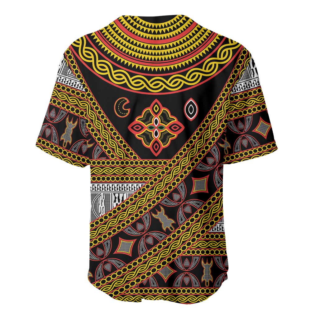 Cameroon Bamenda Toghu Inspired Baseball Jersey Classic Motifs