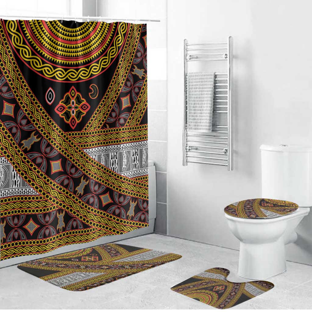 Cameroon Bamenda Toghu Inspired Bathroom Set Classic Motifs