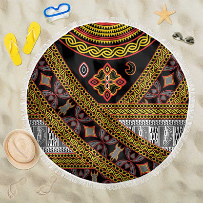 Cameroon Bamenda Toghu Inspired Beach Blanket Classic Motifs