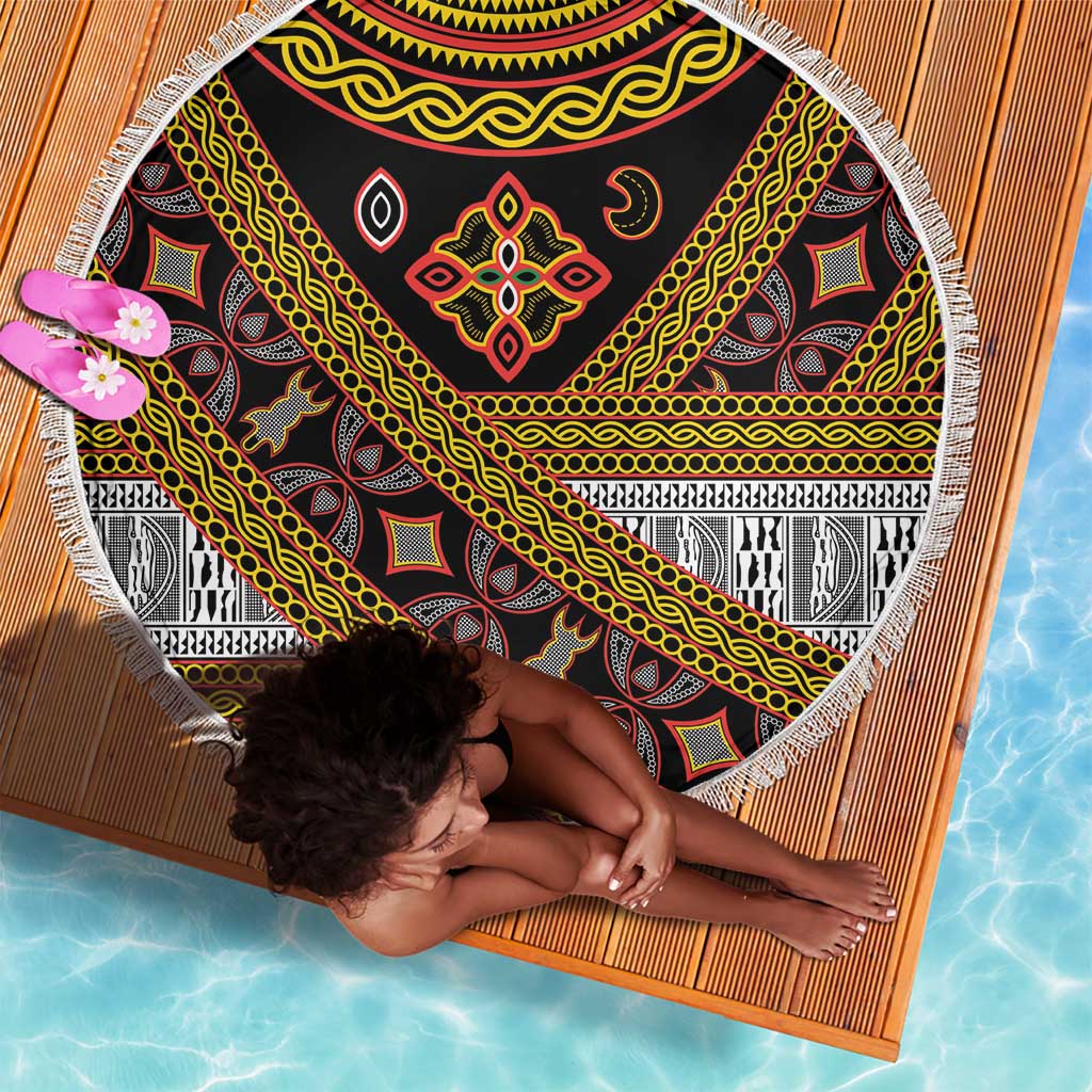Cameroon Bamenda Toghu Inspired Beach Blanket Classic Motifs