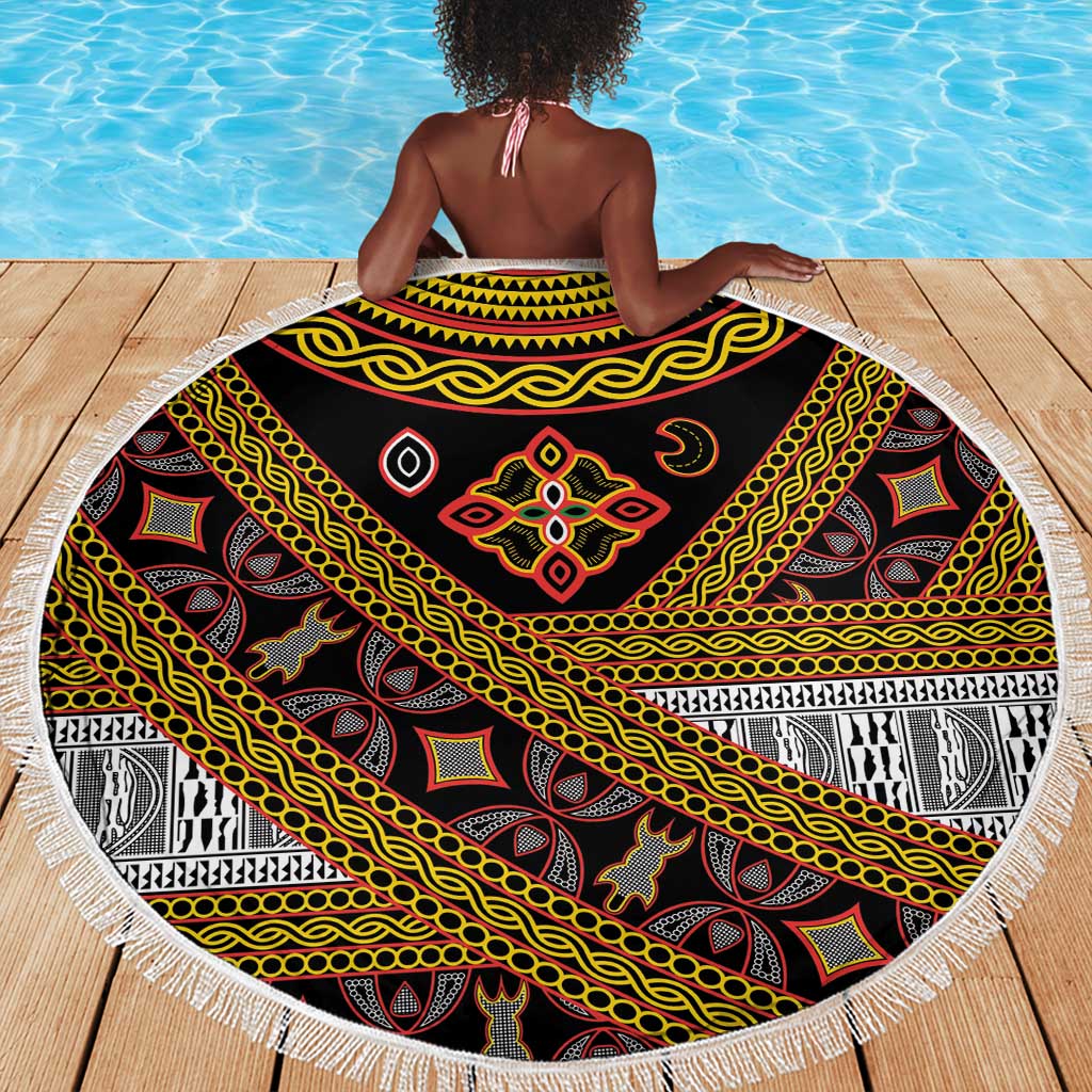 Cameroon Bamenda Toghu Inspired Beach Blanket Classic Motifs
