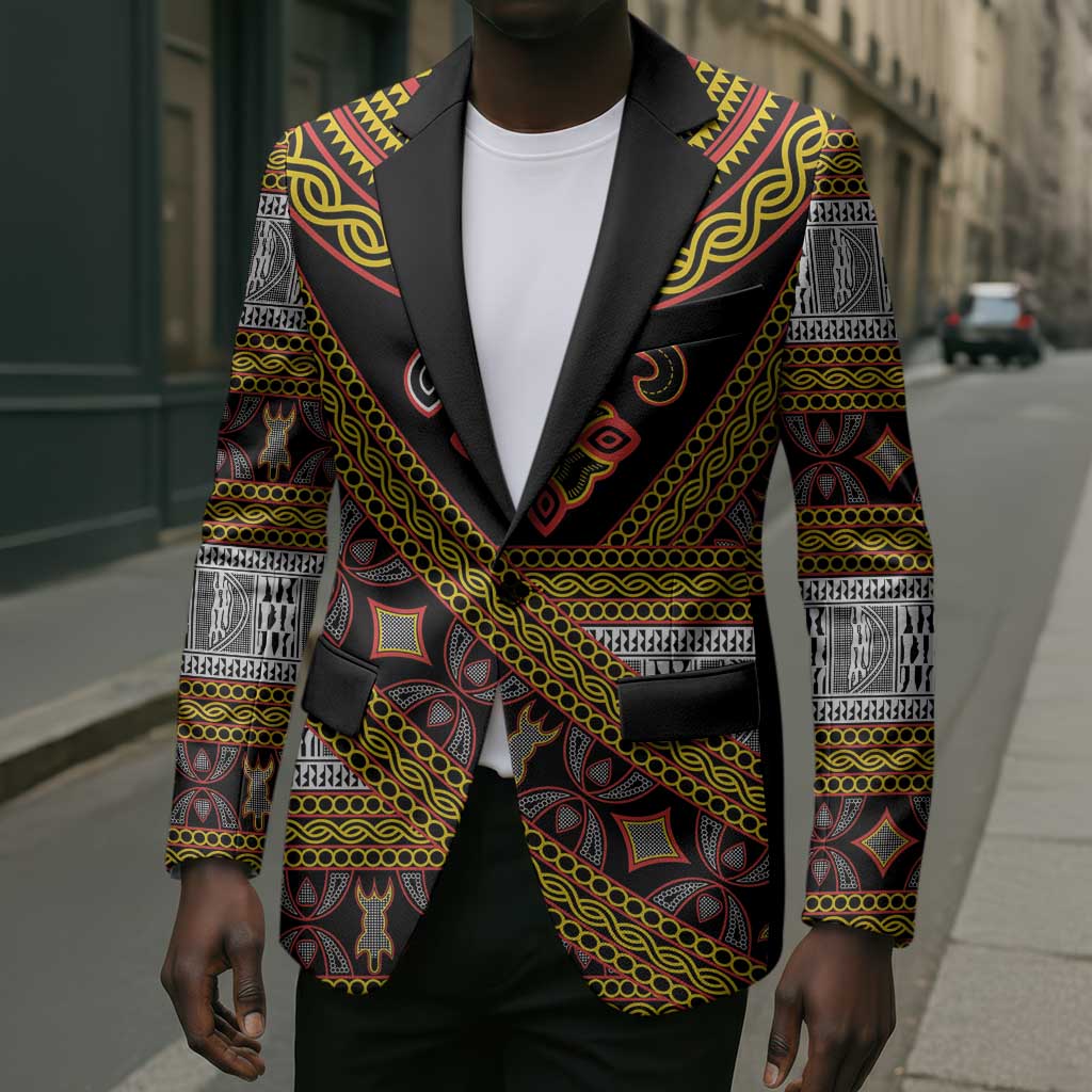 Cameroon Bamenda Toghu Inspired Blazer Classic Motifs
