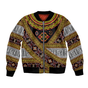 Cameroon Bamenda Toghu Inspired Bomber Jacket Classic Motifs