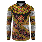 Cameroon Bamenda Toghu Inspired Button Sweatshirt Classic Motifs