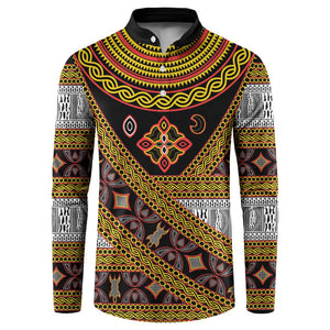 Cameroon Bamenda Toghu Inspired Button Sweatshirt Classic Motifs