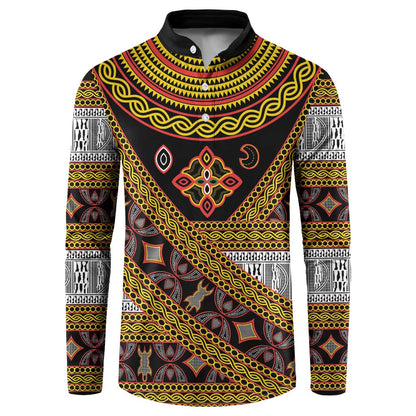 Cameroon Bamenda Toghu Inspired Button Sweatshirt Classic Motifs