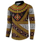 Cameroon Bamenda Toghu Inspired Button Sweatshirt Classic Motifs