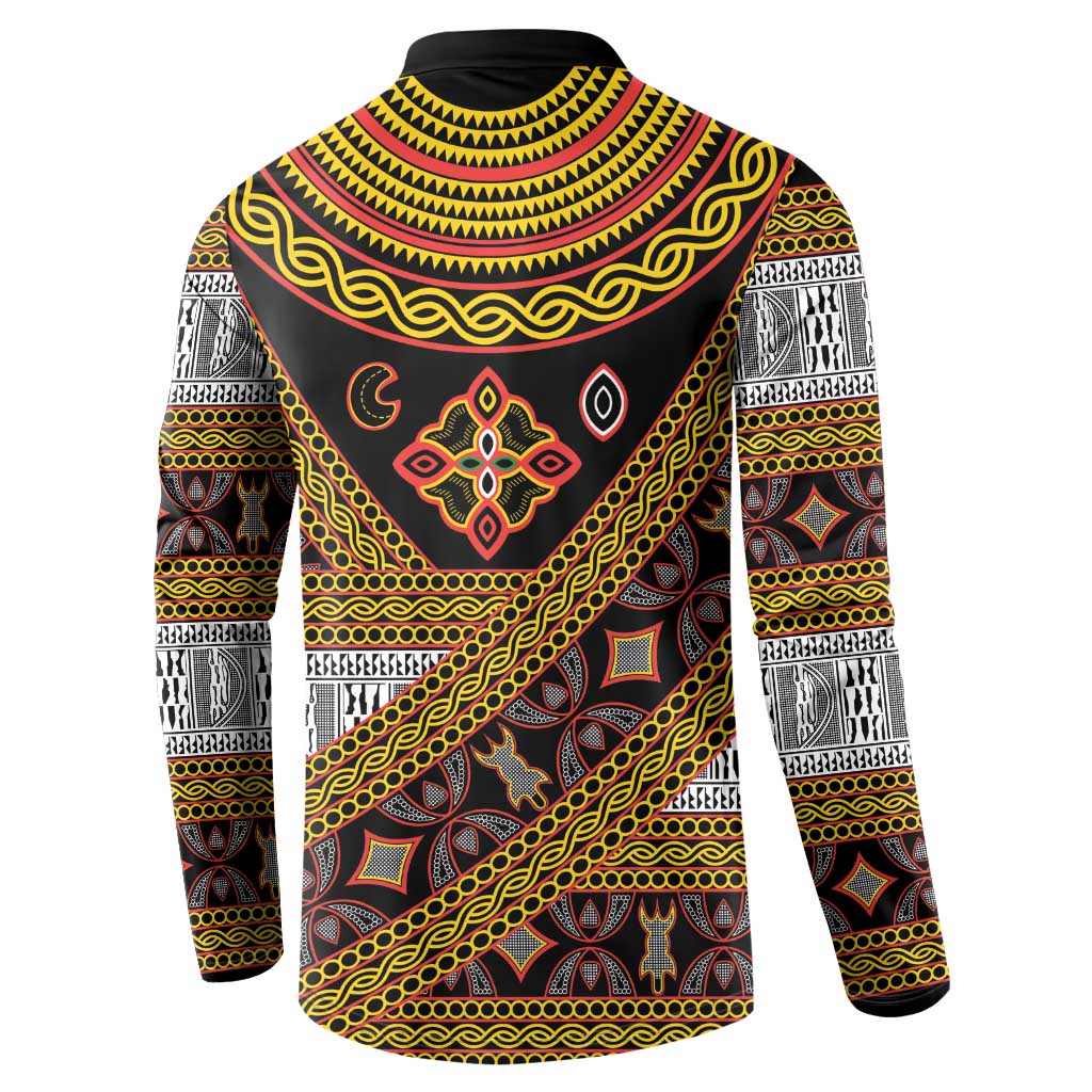 Cameroon Bamenda Toghu Inspired Button Sweatshirt Classic Motifs