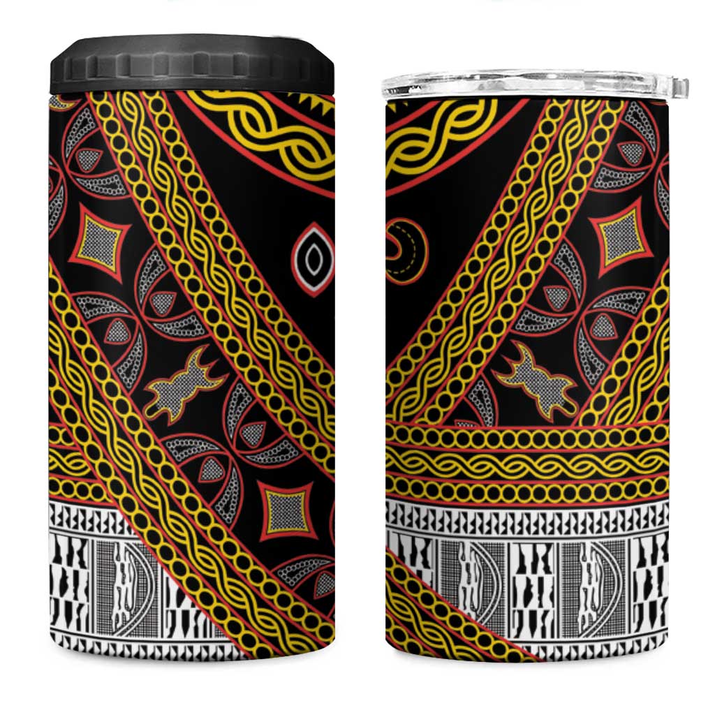 Cameroon Bamenda Toghu Inspired 4 in 1 Can Cooler Tumbler Classic Motifs