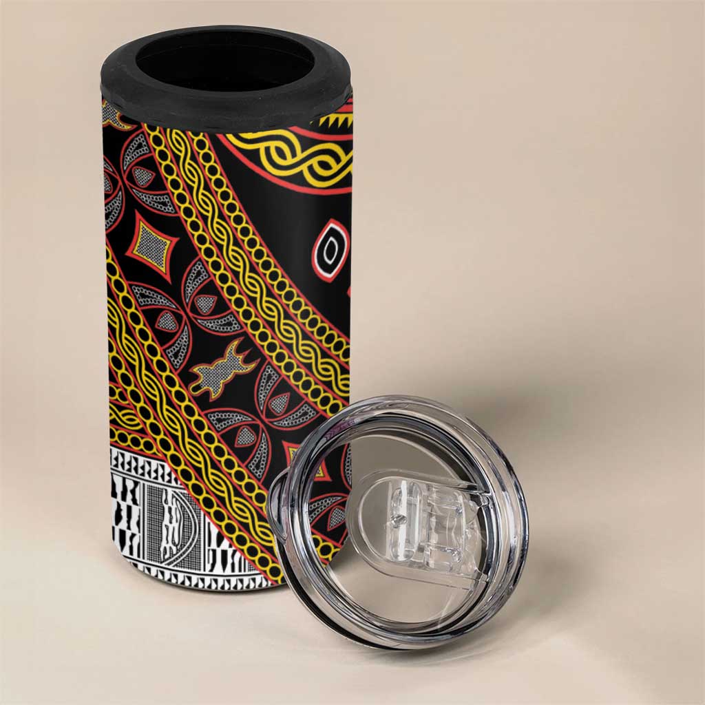 Cameroon Bamenda Toghu Inspired 4 in 1 Can Cooler Tumbler Classic Motifs