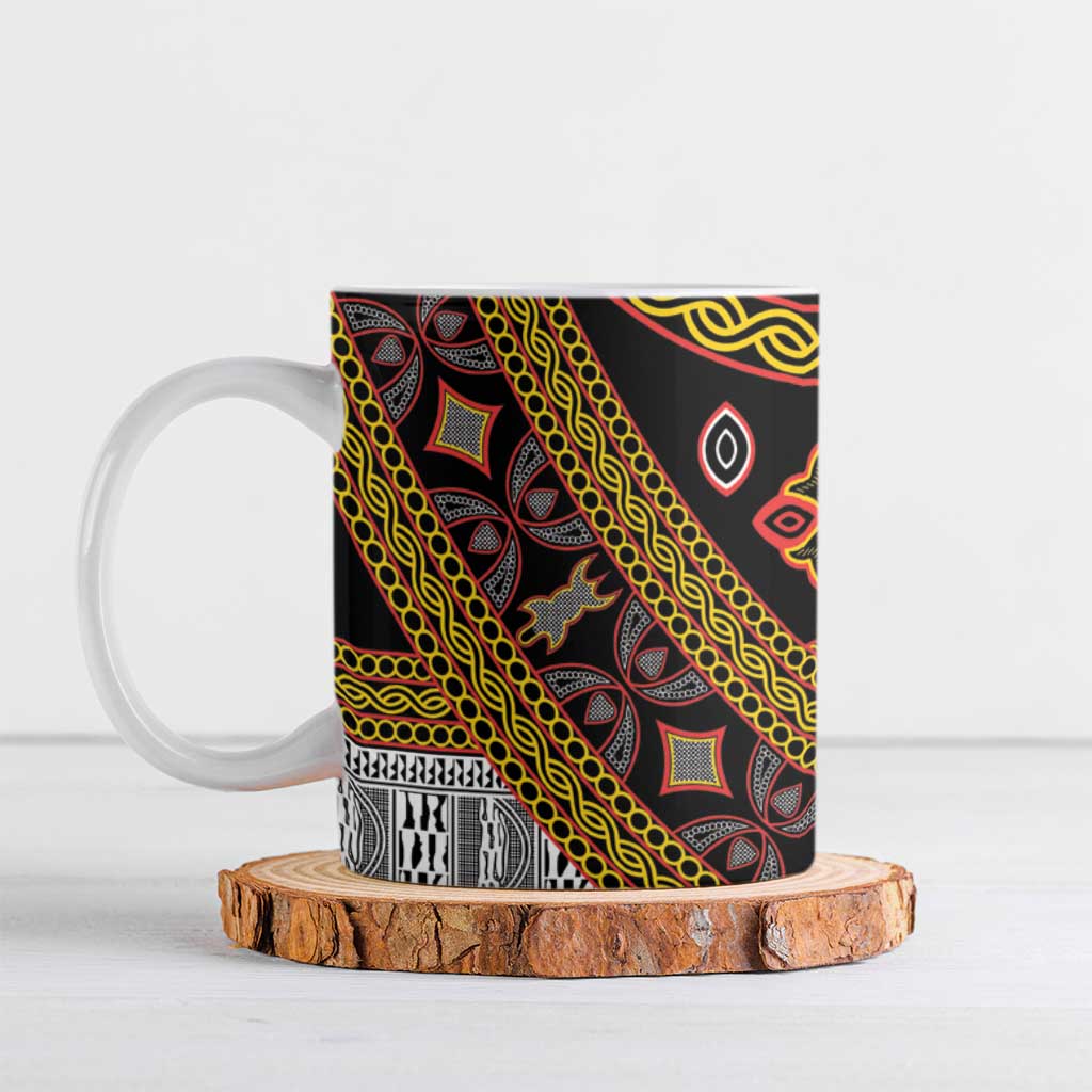 Cameroon Bamenda Toghu Inspired Ceramic Mug Classic Motifs