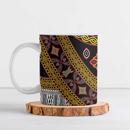 Cameroon Bamenda Toghu Inspired Ceramic Mug Classic Motifs