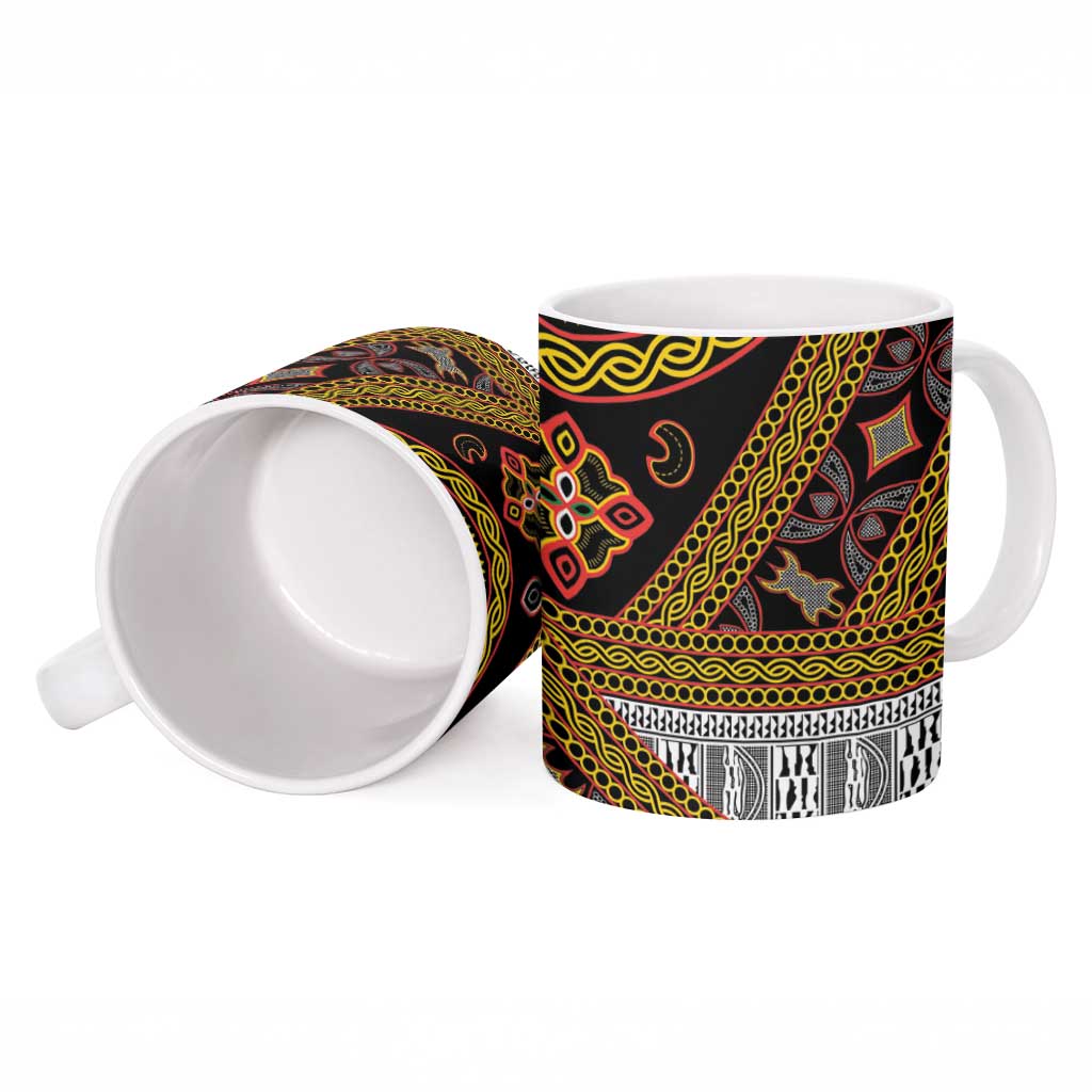 Cameroon Bamenda Toghu Inspired Ceramic Mug Classic Motifs